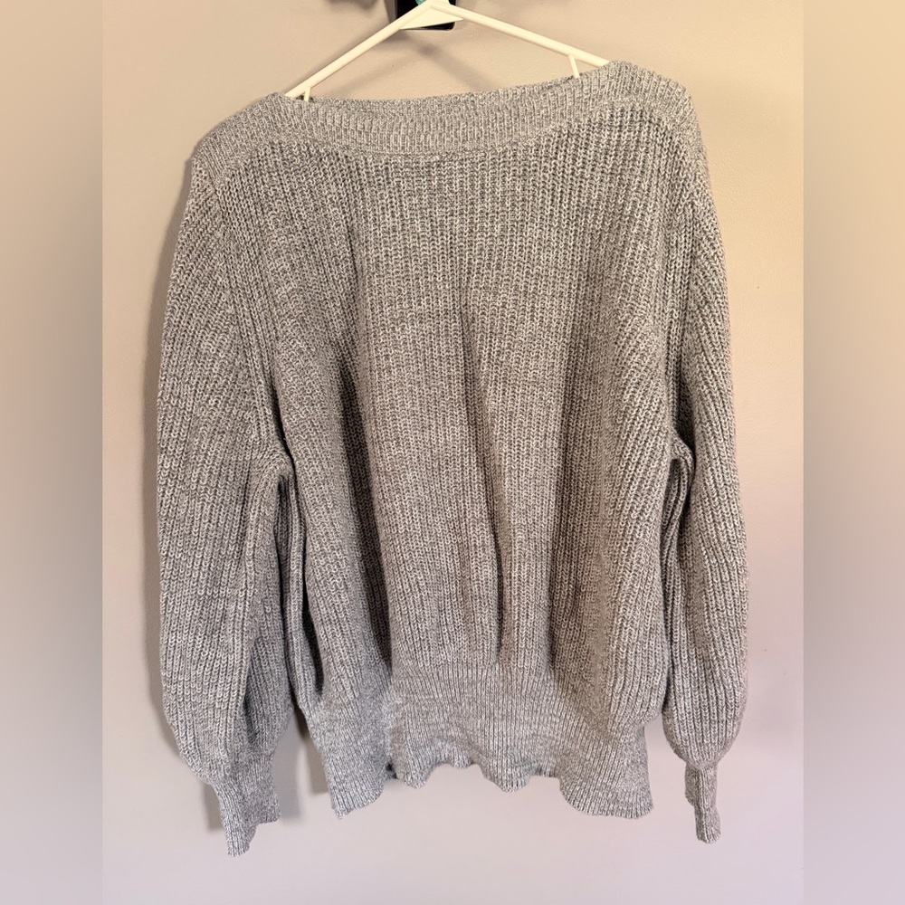 Elegant Off-the-Shoulder Gray Sweater